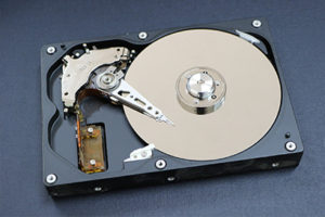Hard disk drive on surface